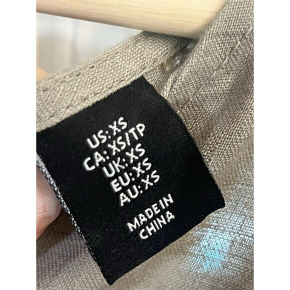 Adrienne Vittadini 100% Linen Sleeveless Knee Dress Size XS Tan Office Quiet Lux - Picture 6 of 6